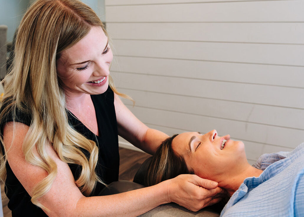 Dr. Savy performing a prenatal adjustment in St. Petersburg, FL